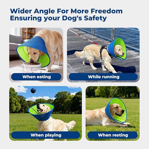 Dog Cone Collar Soft Cone for Dogs Dirt-Resistant and Washable Soft Dog Elizabethan Collars for Small Large Medium Dogs After Surgery Recovery CollarsL (Neck: 15-17.3") in Kuwait