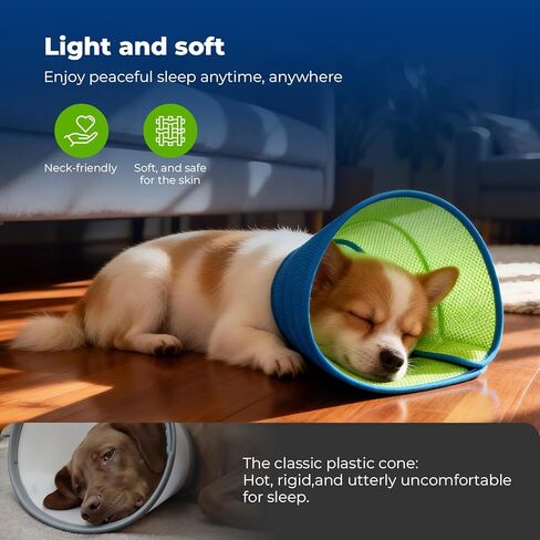 Dog Cone Collar Soft Cone for Dogs Dirt-Resistant and Washable Soft Dog Elizabethan Collars for Small Large Medium Dogs After Surgery Recovery CollarsL (Neck: 15-17.3") in Kuwait