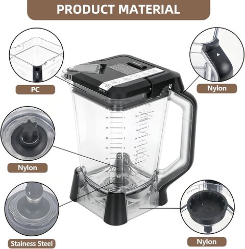 72oz Blender Pitcher Replacement with Lid | Compatible with Ninja BN750 BN751 BN800 BN801 BN803TGT BN805A DB751A | BPA-Free Large Capacity Blender Jar for Smoothies Soups Family Use in Kuwait