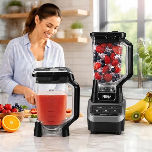 72oz Blender Pitcher Replacement with Lid | Compatible with Ninja BN750 BN751 BN800 BN801 BN803TGT BN805A DB751A | BPA-Free Large Capacity Blender Jar for Smoothies Soups Family Use in Kuwait