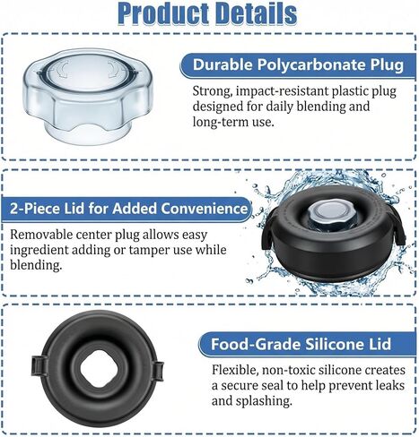 Blender Lid Replacement, 64oz Low-Profile Container Lid, Compatible with VM0158 E310 E320, Replace for Pro 750 5200 5300 7500 Series, Rubber Lid Cover for Pitcher Jar in Kuwait