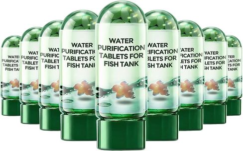 Powerful Aquarium Water Purification Tablet, Water Purification Tablets for Fish Tank, Efficient Clear Turbidity & Improve Water Quality, New Year's Gift for Aquarium Enthusiasts (9pcs) in Kuwait