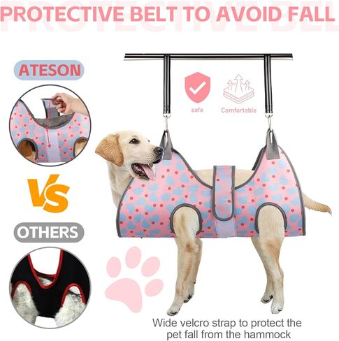 ATESON Dog Grooming Hammock for XL Large Dogs with Nail Clippers/Nail Trimmers, Dog Grooming Sling for Cutting Nails, Pet Grooming Harness for Nail Trimming, Pet Grooming Sling Helper in Kuwait
