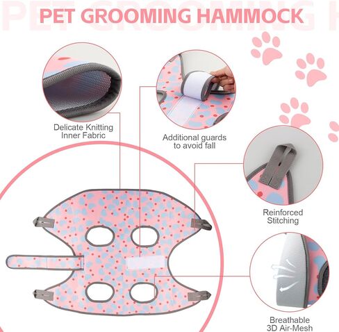 ATESON Dog Grooming Hammock for XL Large Dogs with Nail Clippers/Nail Trimmers, Dog Grooming Sling for Cutting Nails, Pet Grooming Harness for Nail Trimming, Pet Grooming Sling Helper in Kuwait