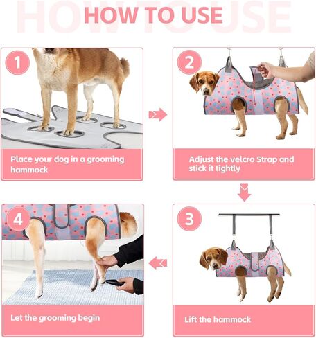 ATESON Dog Grooming Hammock for XL Large Dogs with Nail Clippers/Nail Trimmers, Dog Grooming Sling for Cutting Nails, Pet Grooming Harness for Nail Trimming, Pet Grooming Sling Helper in Kuwait