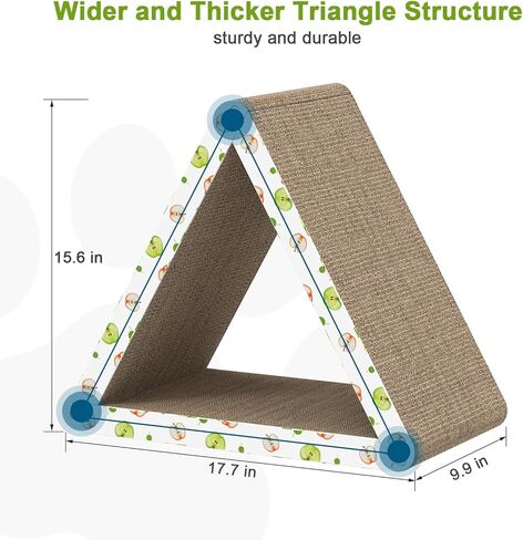 TIMHAKA Triangle Cat Scratcher، لوح خدش للقطط للقطط الداخلية، 6 جوانب قابلة للاستخدام من الورق المقوى للقطط مع النعناع البري in Kuwait