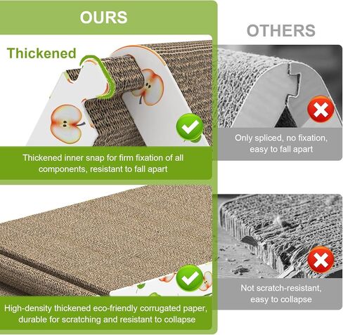 TIMHAKA Triangle Cat Scratcher، لوح خدش للقطط للقطط الداخلية، 6 جوانب قابلة للاستخدام من الورق المقوى للقطط مع النعناع البري in Kuwait