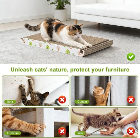 TIMHAKA Triangle Cat Scratcher، لوح خدش للقطط للقطط الداخلية، 6 جوانب قابلة للاستخدام من الورق المقوى للقطط مع النعناع البري in Kuwait