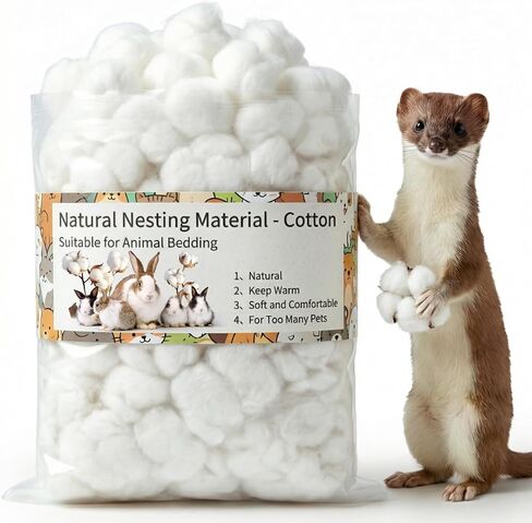 RAINFLOW 5OZ Natural Nesting Material - Bird Nesting Material,Cotton Animal Hamster Bedding,Nest Bedding for Wild Birds Rabbits,Sugar Gliders,Squirrels,Hamsters in Kuwait