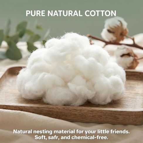 RAINFLOW 5OZ Natural Nesting Material - Bird Nesting Material,Cotton Animal Hamster Bedding,Nest Bedding for Wild Birds Rabbits,Sugar Gliders,Squirrels,Hamsters in Kuwait