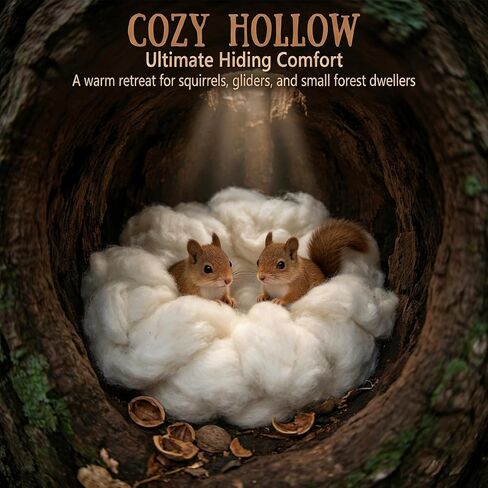RAINFLOW 5OZ Natural Nesting Material - Bird Nesting Material,Cotton Animal Hamster Bedding,Nest Bedding for Wild Birds Rabbits,Sugar Gliders,Squirrels,Hamsters in Kuwait