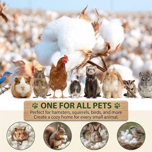 RAINFLOW 5OZ Natural Nesting Material - Bird Nesting Material,Cotton Animal Hamster Bedding,Nest Bedding for Wild Birds Rabbits,Sugar Gliders,Squirrels,Hamsters in Kuwait