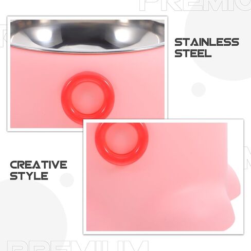 NUOBESTY Octopus Shaped Stainless Steel Pet Bowl Non-Spill Cat Feeding Dish Spill-Proof Water Tray for Active Cats and Small Dogs in Peach Pink in Kuwait