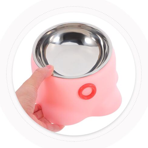 NUOBESTY Octopus Shaped Stainless Steel Pet Bowl Non-Spill Cat Feeding Dish Spill-Proof Water Tray for Active Cats and Small Dogs in Peach Pink in Kuwait