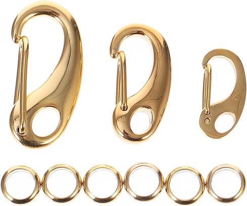 VILLCASE Pet Tag Clip with Lobster Buckle Keychain Lightweight Brass Dog Collar Clip Small Pet Id Tag Holder for Collars Harnesses with Quick Rings in Kuwait