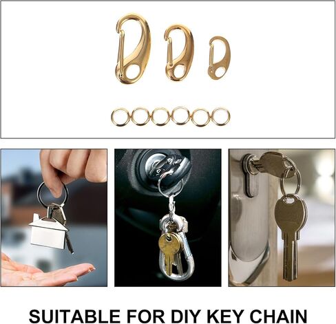 VILLCASE Pet Tag Clip with Lobster Buckle Keychain Lightweight Brass Dog Collar Clip Small Pet Id Tag Holder for Collars Harnesses with Quick Rings in Kuwait