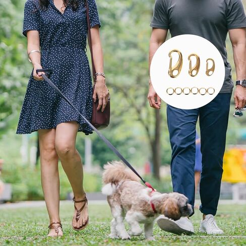 VILLCASE Pet Tag Clip with Lobster Buckle Keychain Lightweight Brass Dog Collar Clip Small Pet Id Tag Holder for Collars Harnesses with Quick Rings in Kuwait