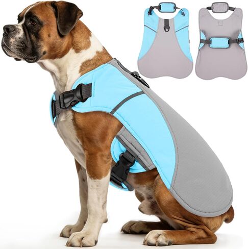 DENTRUN Dog Cooling Vest with Dual Absorbent Core, Adjustable Sun Protective Vest for Hot Weather, Doggie Ice Jacket Hiking Travel Summer Essentials, Reflective, Sun Protective Vest, Orange XXL in Saudi Arabia