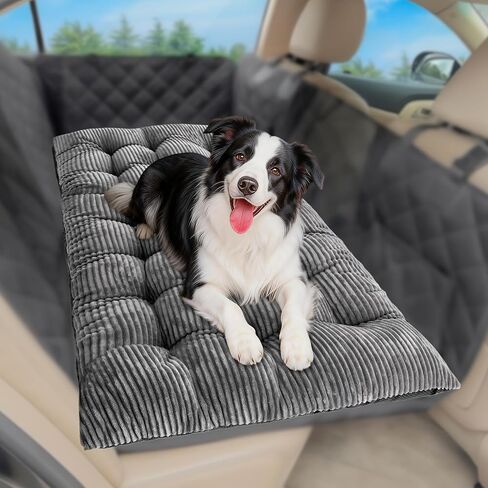 Loiion Dog Car Bed Mat - Non-Slip Backseat Extender Pet Mat, Flannel 100% Cotton Filling, Easy Clean, Dog Travel Bed Fits SUVs/Sedans/Trucks [No Backseat Extender Included] in Kuwait