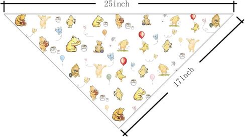 Cartoon Bear Dog Bandana, Cute Cartoon Bear Pet Kerchief with Butterfly Honey Pattern, Adjustable Comfortable Triangle Dog Scarf, Pet Kerchief for Small Medium Dogs in Kuwait