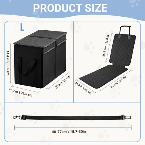 Dog Car Seat Extender with Seat Cover, Front & Back Seat Extender with Storage, Car Organizer for Large Dogs up to 120lbs in Saudi Arabia