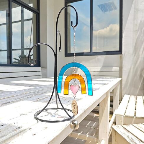 الحيوانات الأليفة التذكارية الرياح الرنين، الزجاج الملون suncatcher قوس قزح جسر الكلب الهدايا التذكارية، الهدايا التذكارية لفقدان الكلب هدية تمر بعيدا، هدية تذكارية للحيوانات الأليفة للكلاب، في ذكرى الكلاب، نافذة الفجيعة in Kuwait