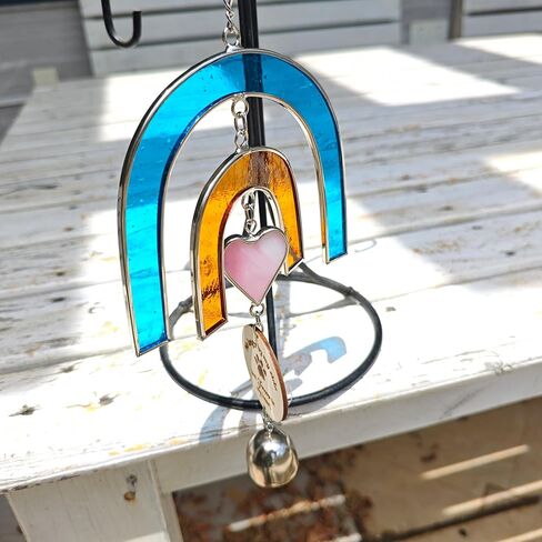 الحيوانات الأليفة التذكارية الرياح الرنين، الزجاج الملون suncatcher قوس قزح جسر الكلب الهدايا التذكارية، الهدايا التذكارية لفقدان الكلب هدية تمر بعيدا، هدية تذكارية للحيوانات الأليفة للكلاب، في ذكرى الكلاب، نافذة الفجيعة in Kuwait