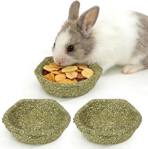 BNOSDM 6 Pcs Hamster Edible Premium Timothy Hay Chew Bowl Rabbit Treats for Teeth Chewing Chinchilla Chew & Decor Toys for Syrian Dwarf Hamsters Gerbils Mice in Kuwait
