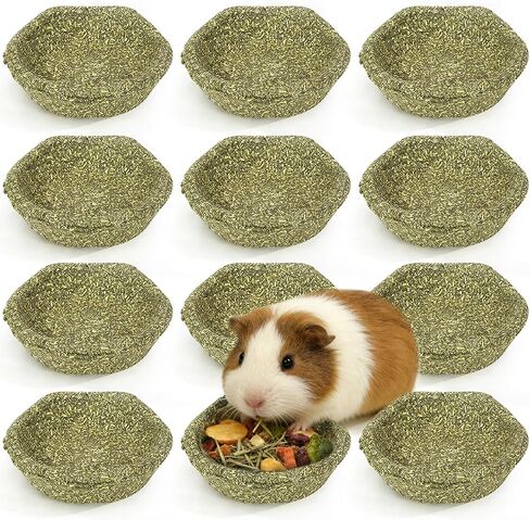 BNOSDM 6 Pcs Hamster Edible Premium Timothy Hay Chew Bowl Rabbit Treats for Teeth Chewing Chinchilla Chew & Decor Toys for Syrian Dwarf Hamsters Gerbils Mice in Kuwait