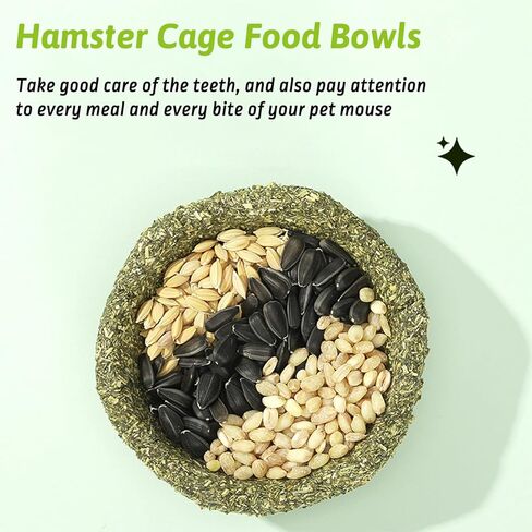 BNOSDM 6 Pcs Hamster Edible Premium Timothy Hay Chew Bowl Rabbit Treats for Teeth Chewing Chinchilla Chew & Decor Toys for Syrian Dwarf Hamsters Gerbils Mice in Kuwait