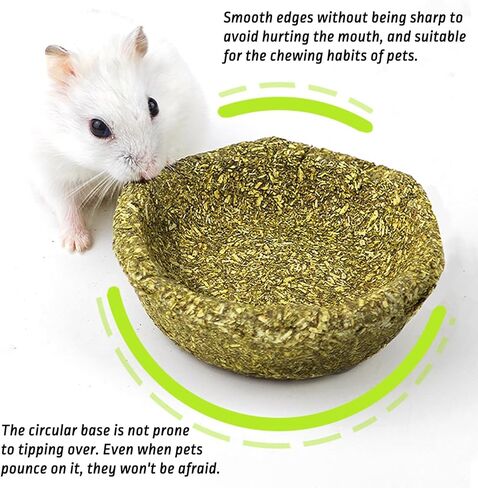 BNOSDM 6 Pcs Hamster Edible Premium Timothy Hay Chew Bowl Rabbit Treats for Teeth Chewing Chinchilla Chew & Decor Toys for Syrian Dwarf Hamsters Gerbils Mice in Kuwait