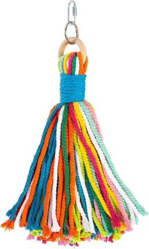 Bird Toys for Parrots, Colorful Cotton Rope Chew Toys for Large Birds, Natural Hanging Bird Cage Toys for Cockatiels, Macaws, Medium Large Birds for Playing & Preening (1) in Kuwait