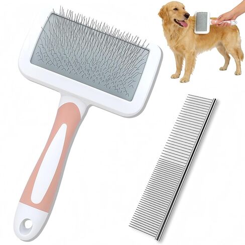 طقم مشط من قطعتين للكلاب والحيوانات الأليفة، فرشاة احترافية للعناية بالكلاب من أجل Goldendoodles وPoodles وLabradoodles وفرشاة للكلاب مع دبابيس طويلة جدًا لإزالة التشابك والعقد والحصائر بشكل فعال in Kuwait