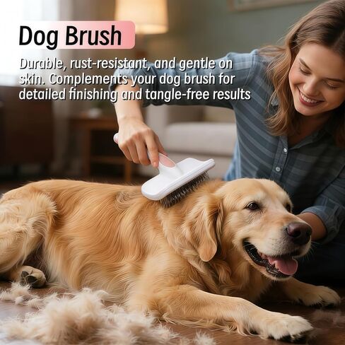 طقم مشط من قطعتين للكلاب والحيوانات الأليفة، فرشاة احترافية للعناية بالكلاب من أجل Goldendoodles وPoodles وLabradoodles وفرشاة للكلاب مع دبابيس طويلة جدًا لإزالة التشابك والعقد والحصائر بشكل فعال in Kuwait