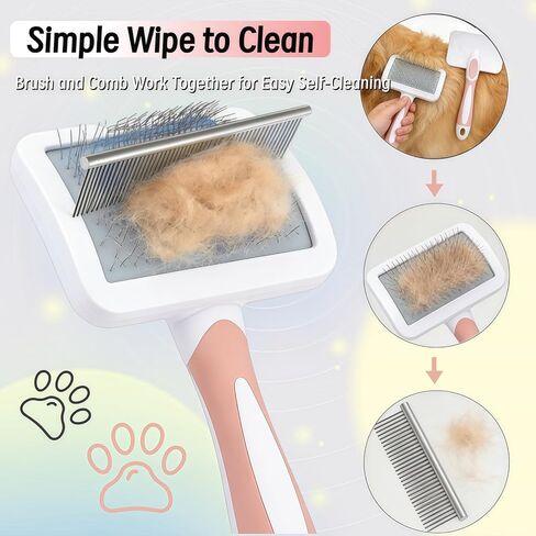 طقم مشط من قطعتين للكلاب والحيوانات الأليفة، فرشاة احترافية للعناية بالكلاب من أجل Goldendoodles وPoodles وLabradoodles وفرشاة للكلاب مع دبابيس طويلة جدًا لإزالة التشابك والعقد والحصائر بشكل فعال in Kuwait