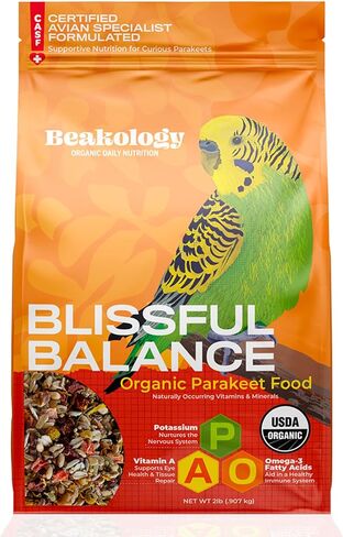 Blissful Balance Organic Parakeet Food, USDA Certified, Non-GMO, for Parakeets and Budgies, 1 lb in Kuwait