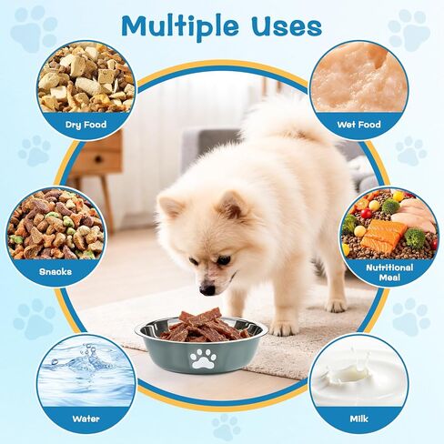4 Pack Stainless Steel Dog Bowls, 4 Color Metal Dog Bowls with Non-Slip Quiet Bottom, Easy to Clean Dog Food and Water Bowl for Medium Small Breed Dogs and Cats(3.6 Cups/29 OZ) in Kuwait