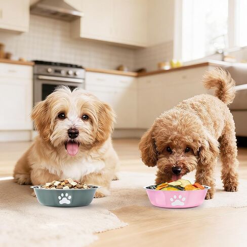 4 Pack Stainless Steel Dog Bowls, 4 Color Metal Dog Bowls with Non-Slip Quiet Bottom, Easy to Clean Dog Food and Water Bowl for Medium Small Breed Dogs and Cats(3.6 Cups/29 OZ) in Kuwait
