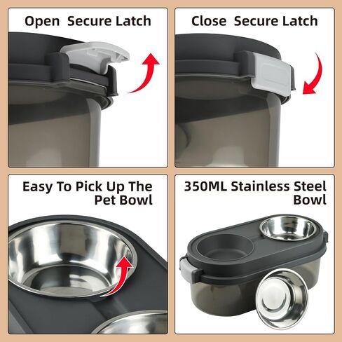 2 in 1 Elevated Dog Bowls with Pet Toys Storage Container, Basic Dog Bowls with Pet Food Storage Box in Kuwait