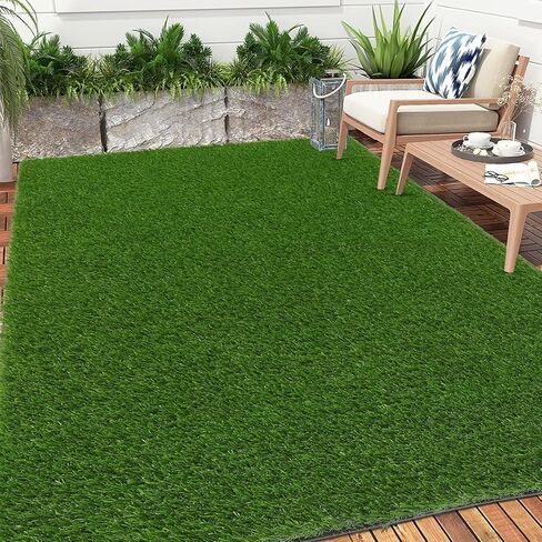 Bsmathom Artificial Grass Rug Indoor Outdoor Rug, 3x5Ft Dog Grass Mat with Drainage Holes, Synthetic Artificial Grass Turf Fake Grass Rug for Balcony Garden Lawn Landscape, 3x5Ft in Saudi Arabia
