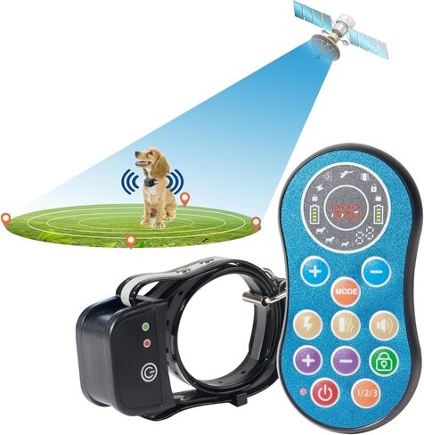 DOTSTAR كلب لاسلكي GPS سياج تدريب الحيوانات الأليفة طوق 2 في 1 نظام، نطاق قابل للتعديل سياج لاسلكي للكلاب 50-990 قدم، GPS سياج شحن لاسلكي للكلاب، جهاز استقبال طوق مقاوم للماء مغلق بالكامل in Kuwait