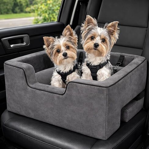 Pet Gear Lookout Booster Car Seat, Removable Comfort Pillow, Safety Tether Included, Installs in Seconds, No Tools Required, Large - 22", Light Charcoal in Kuwait