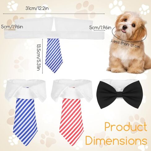 3 Pcs Dog Cat Bow Tie, Formal Cats Puppy Grooming Ties Dog Collar, Pet Tuxedo Collar with Adjustable Collars, Pet Costume Cat Wedding Bowtie for Cats Small Puppy Party Accessories in Kuwait