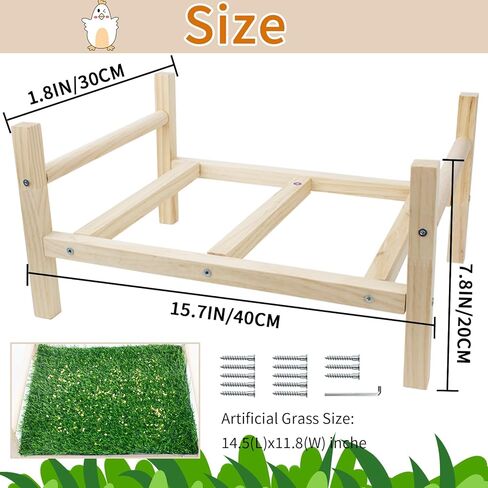 FlidRunest Extra-Large Wooden Chicken Toys, Natural Chicken Foraging Bed Toy for Coop, Multifunctional Training Perch Stand and for Poultry Chick, Hens, Rats in Kuwait
