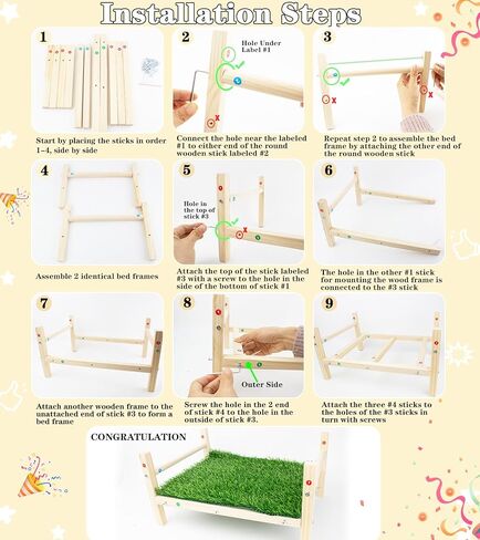 FlidRunest Extra-Large Wooden Chicken Toys, Natural Chicken Foraging Bed Toy for Coop, Multifunctional Training Perch Stand and for Poultry Chick, Hens, Rats in Kuwait