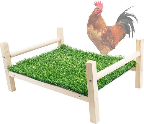 FlidRunest Extra-Large Wooden Chicken Toys, Natural Chicken Foraging Bed Toy for Coop, Multifunctional Training Perch Stand and for Poultry Chick, Hens, Rats in Kuwait