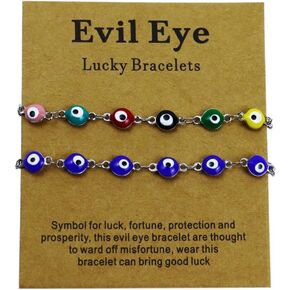 3 قطع من أساور عين الشر للنساء والرجال والفتيات، مصنوعة يدويًا من الفولاذ المقاوم للصدأ، مجوهرات عيون شريرة لهدايا أفضل الأصدقاء للعائلة in Kuwait