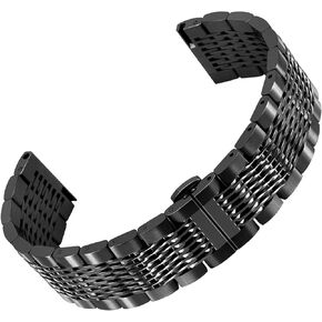 Quick Release Elite Watch Band Stainless Steel 20mm 22mm Mesh Watch Strap with Butterfly Buckle Silver Black Replacement Wrist Band For Men Women