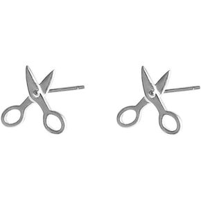 Tiny Silver Cute Scissors Studs Earrings for Women Hypoallergenic Lovely Scissors Safety Pin Stud Earrings Jewlelry