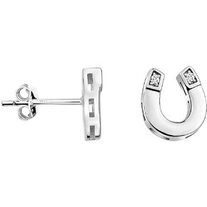 SOFIA MILANI - Women's Earrings 925 Silver - with Zirconia Stones - Horseshoe Stud Earrings Silver - 20907
